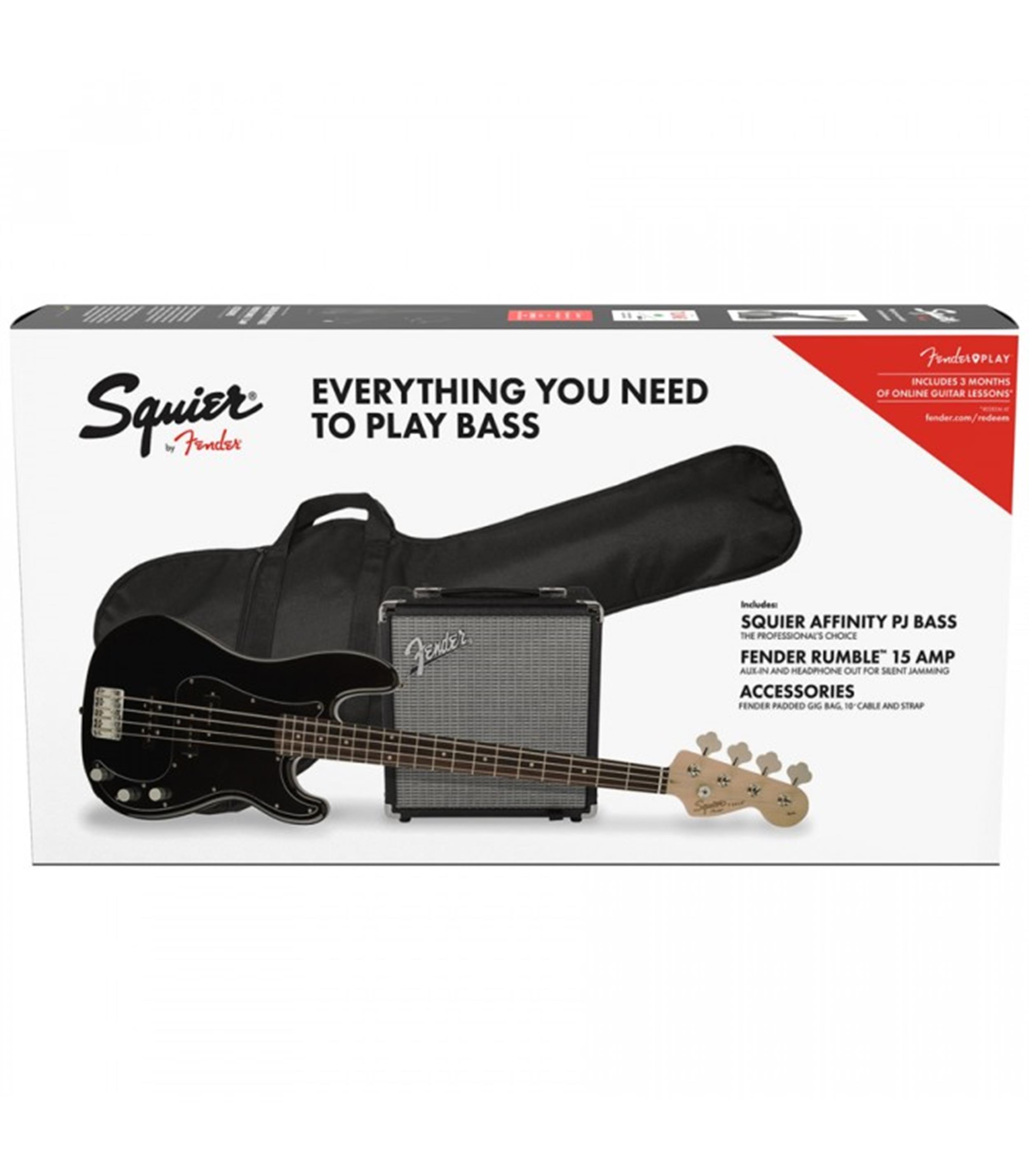 SQUIER Precision Bass PJ Pack Set Rumble 15 Kit F BLACK 0371982606