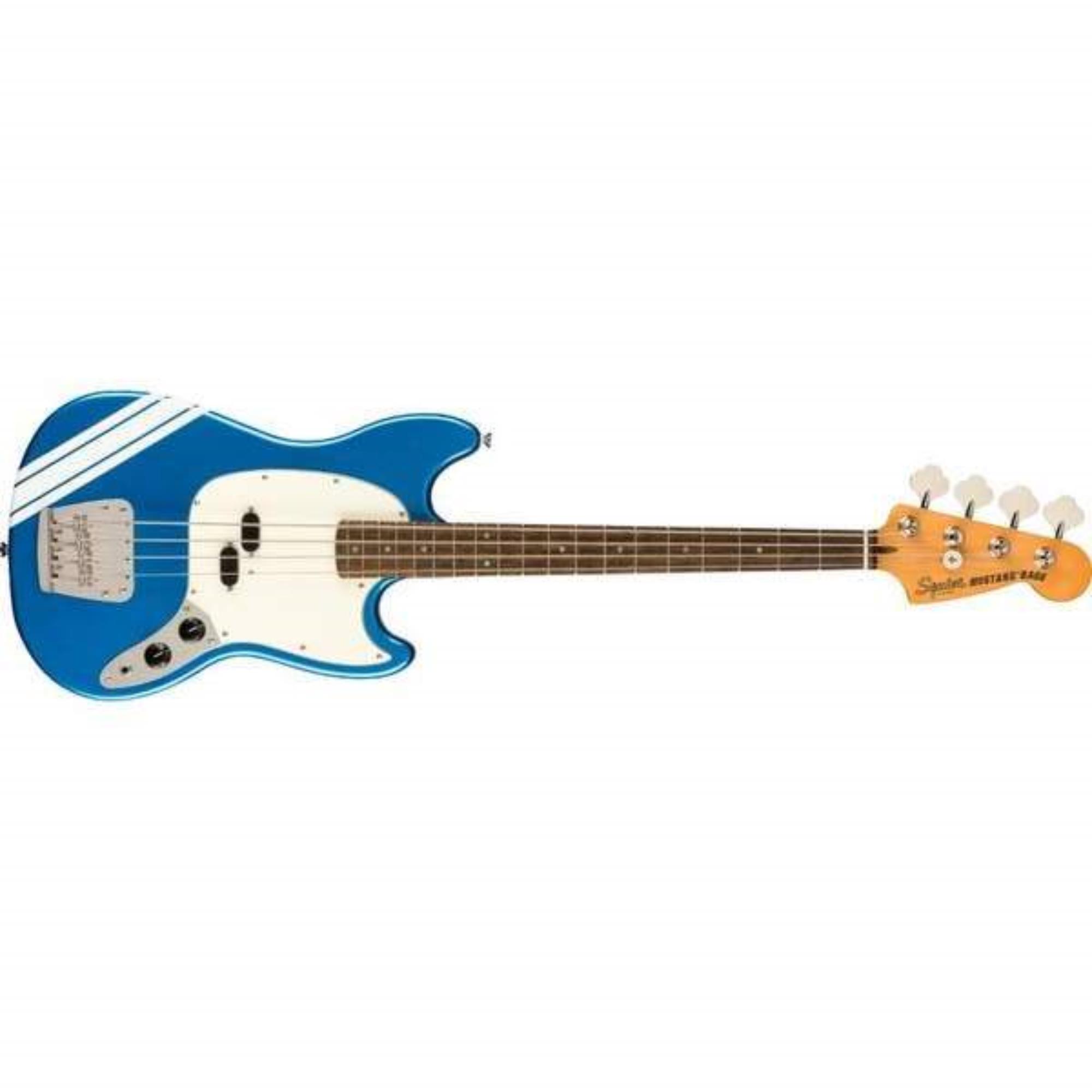 SQUIER-FSR-Classic-Vibe-60s-Competition-Mustang-Bass-Lake-Placid-Blue-with-Olympic-White-Stripes-0374572502-sku-24883