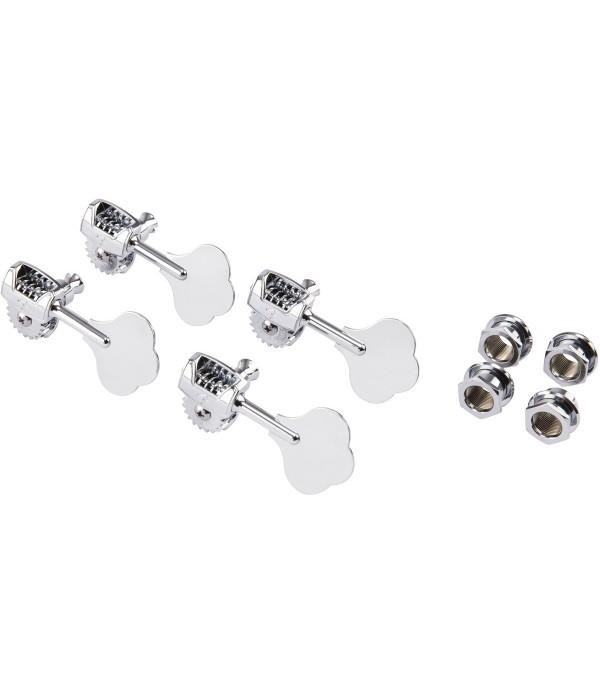 FENDER Deluxe Bass Tuners with Fluted-Shafts 4  Chrome   0992006000